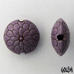 Peacock - Purple on terracotta lentil, size M