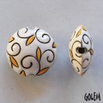 Arabesque - White & Yellow, lentil bead size M