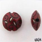 Arabesque - Tuscan Red on dark, lentil size M