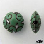 Arabesque - Jade on Terracotta, lentil size M