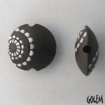 Paisley Flower - dark lentil bead size M, white