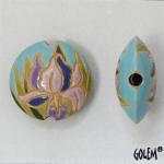Blue Irises - lentil bead, size M