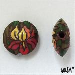  Flaming Irises - lentil bead, size M