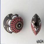 Paisley - lentil bead size M, Pink