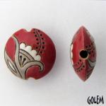 Paisley Flower - lentil bead size M, Tuscany Red