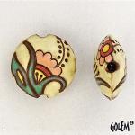 Paisley Flower - lentil bead size M, Ivory