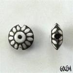 Small flower, white on dark, Size S