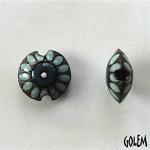 Small flower, blue on dark, Size S