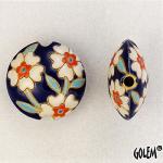 Blooming Hearts on Blue, lentil bead size M