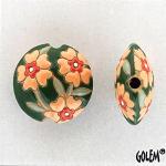 Blooming Hearts on Green, lentil bead size M