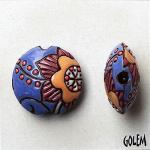 Cotton flower, lavender, terracotta lentil size M