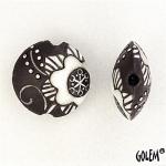 Cotton flower, white on dark, lentil size M