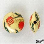 Pomegranates on sand - lentil bead size M