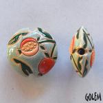 Pomegranates on light green - lentil bead size M
