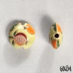 Pomegranates on light green, lentil bead Size S