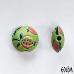Pomegranates on light green, lentil bead Size S