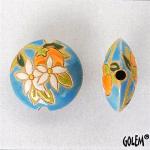 Oranges on blue - lentil bead size M