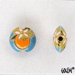 Oranges on blue, lentil bead Size S