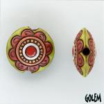  Flower mandalas - Red,Green, lentil bead size M