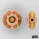  Flower mandalas - Red,Green, lentil bead size M