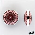 Tiny Swirls - Dark Wine & Pink, lentil bead size M