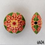 Poinsettia, lentil bead size M
