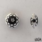 Small flower, white on dark, Size S