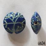 Snow flower, Blue - lentil bead, size M