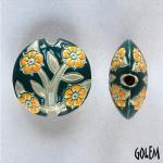 Spring Blooming - yellow, lentil bead size M