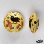 Black bird on yellow - lentil bead size M