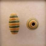 Oval - Green & Yellow Stripe, string of 