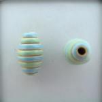 Oval-Blue stripes, string of 4 