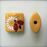 pillow bead, daisies & ladybug