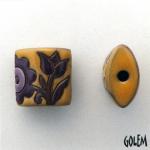 Old lace - Purple & Yellow on terracotta