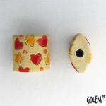 Medium pillow bead, hearts and flowers