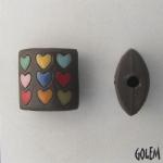 hearts of different colors on dark