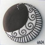 Paisley Crescent, large round, dark