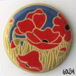 Evening poppies, large round cabochon