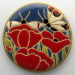round cabochon, poppies
