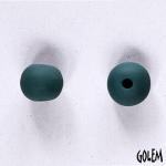 Round unglazed bead, Esmeralda green clay