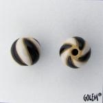 Black & White round bead