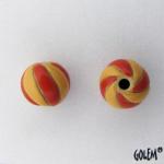 coral & yellow spiral
