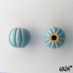 Melon bead - Blue Stripes