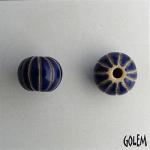 Melon bead - Dark Delft