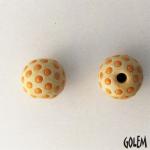 coral polka dots  on offwhite