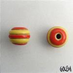 coral & yellow stripes