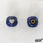 Vertical  Hearts - Light blue on dark blue