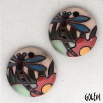 Blue winged dragonflies, 2 small pendants