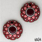 Paisley Flower in pink, 2 small pendants