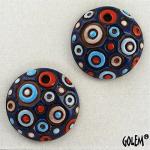Cool Bubbles, deep blue/white, 2 small pendants